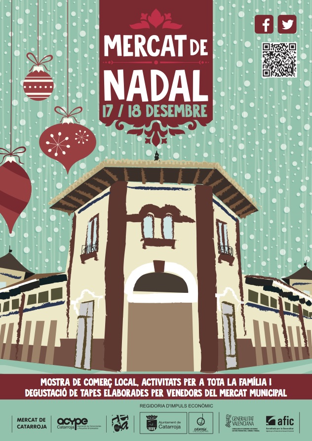 Venta de libros en el Mercat de Nadal de Catarroja.